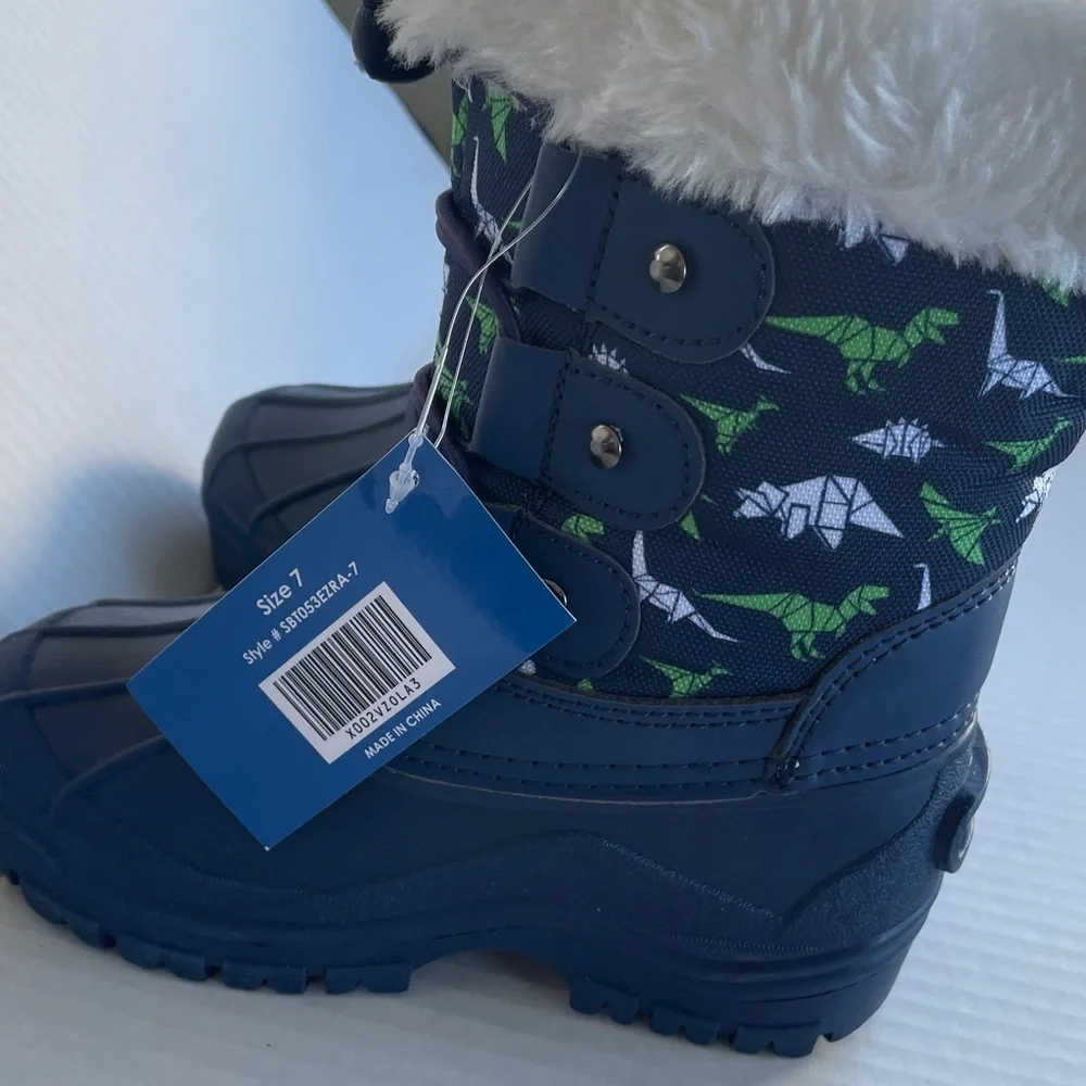 Zoogs Navy Boots with Dinosaur Design Toddler 7